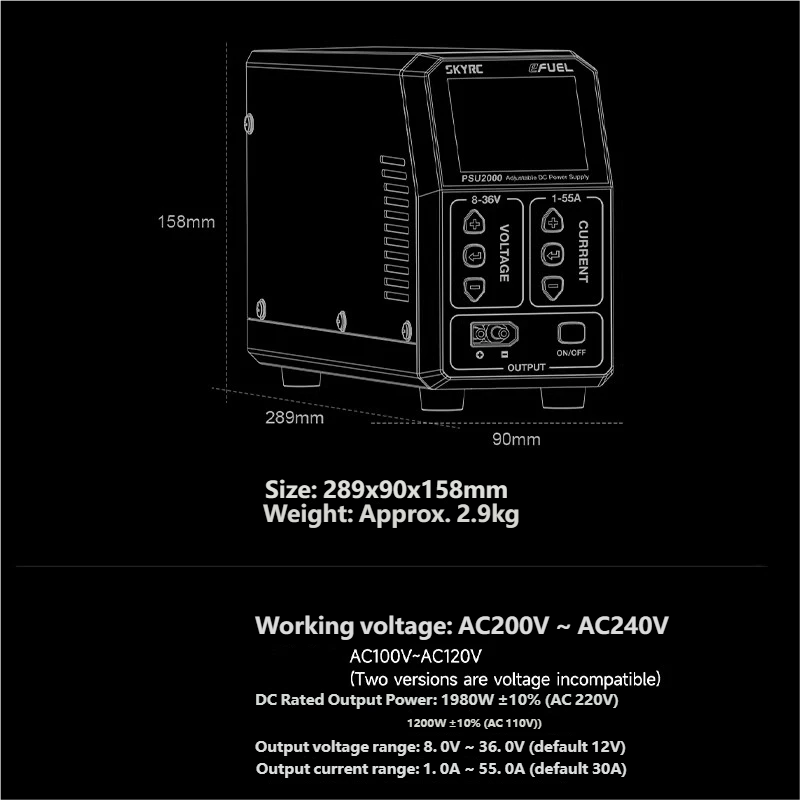 SKYRC PSU2000 1980W Adjustable - مراجعة Drone Battery Charger وسعره