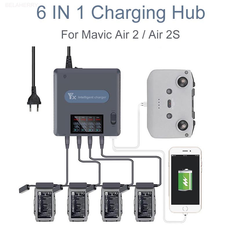 6 in 1 Digital display Battery - مراجعة Drone Charging Hub وسعره