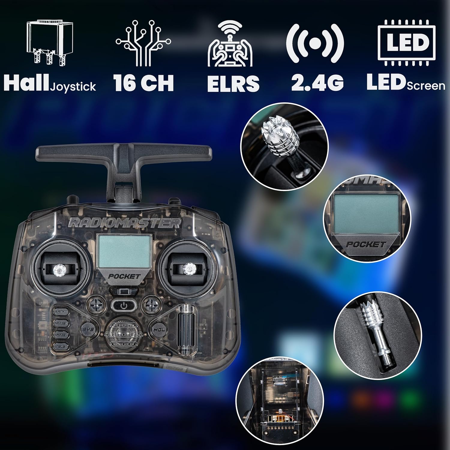 RadioMaster POCKET P16 2.4G Ra - مراجعة Drone Control Stick وسعره