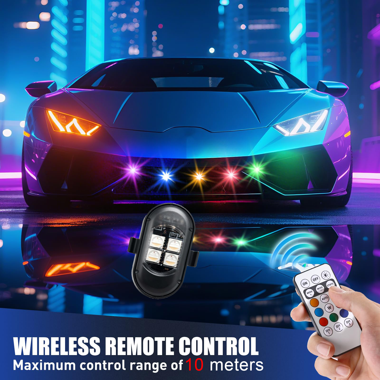 Upgraded 4LEDs Wireless LED St - مراجعة Drone Beacon Light وسعره