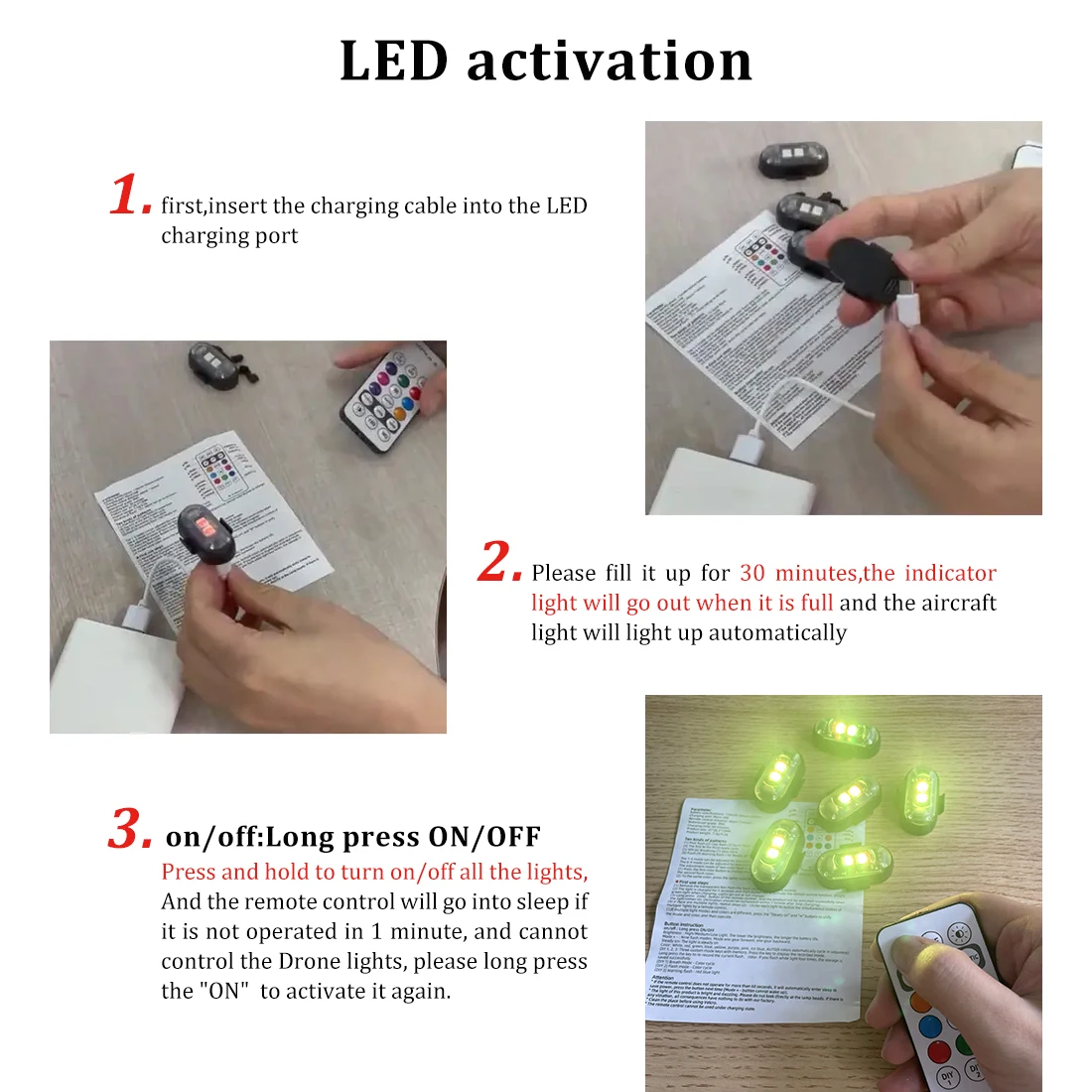 2/4/8Pcs Wireless Remote Contr - مراجعة Drone Strobe Light وسعره