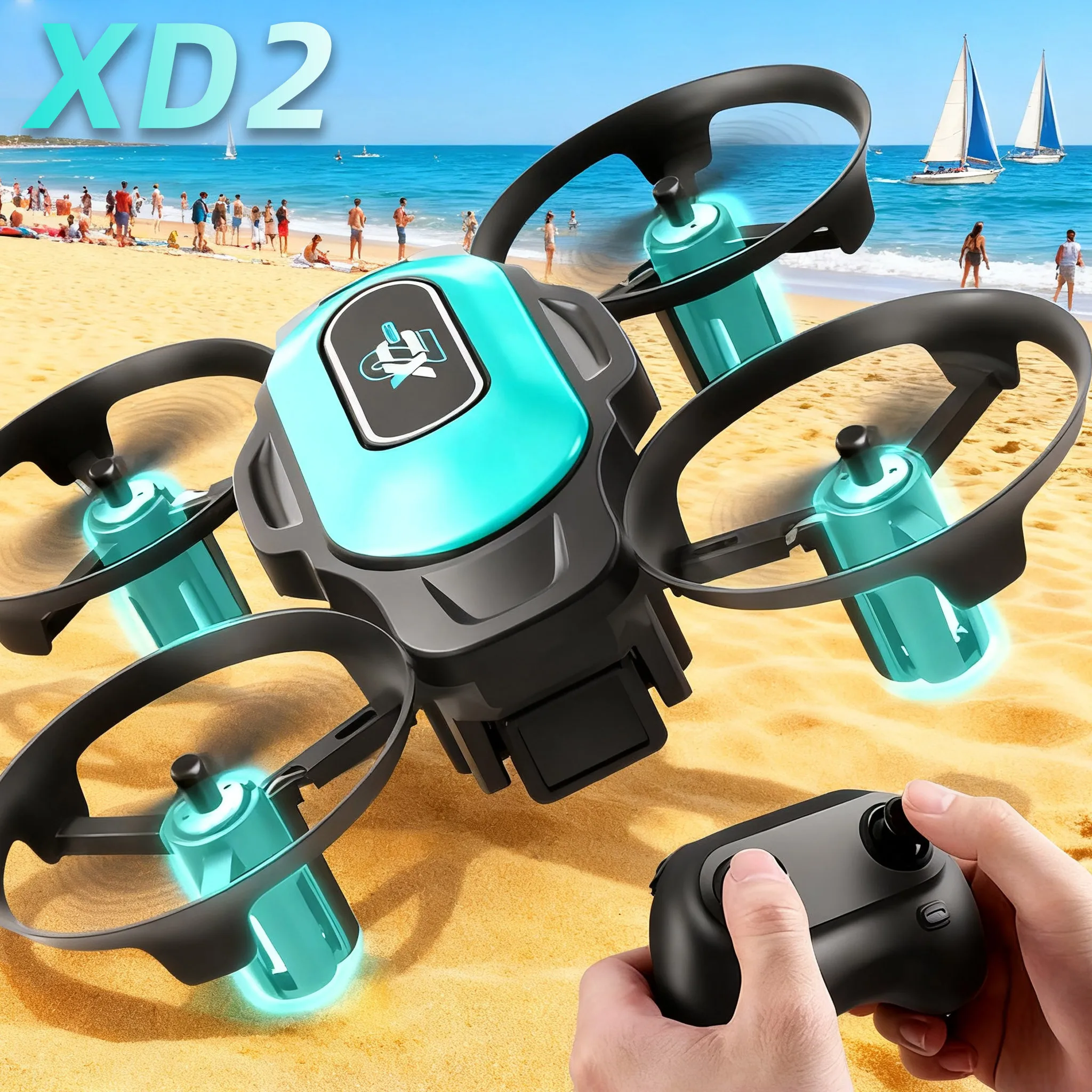 XD2 Mini Drone, 360° Stunt Fli - مراجعة Drone Remote Controller Lanyard وسعره