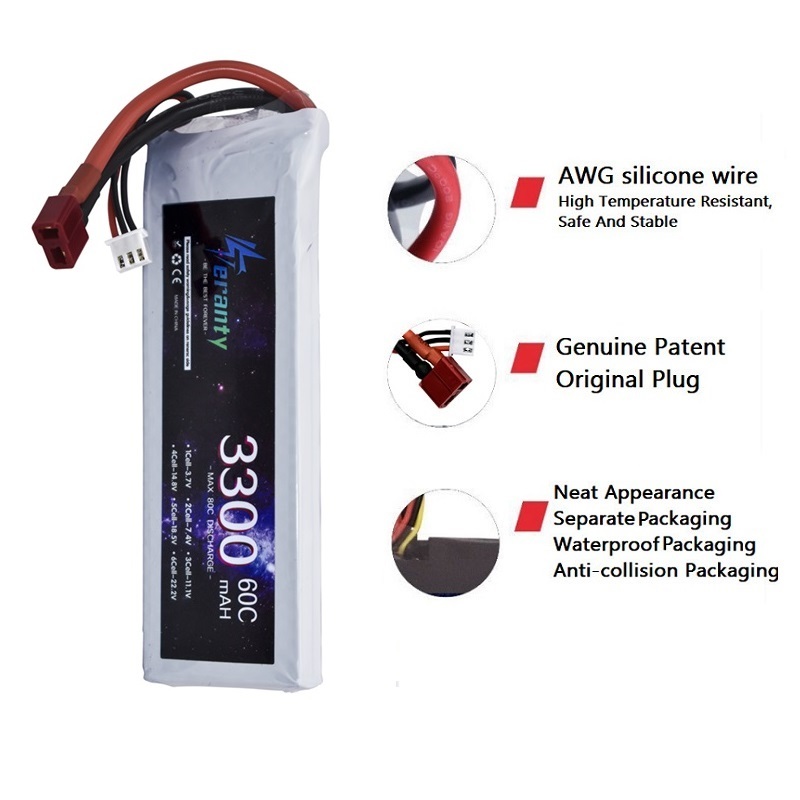 2S 7.4V LiPo Battery 3300mAh 6 - مراجعة Drone Battery Adapter وسعره