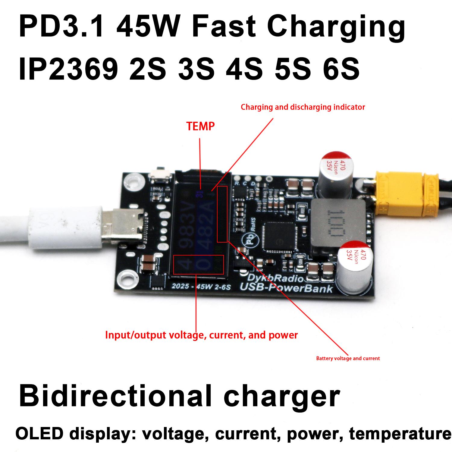 2S-6S 45W Fast Charger Power B - مراجعة Drone Power Bank وسعره
