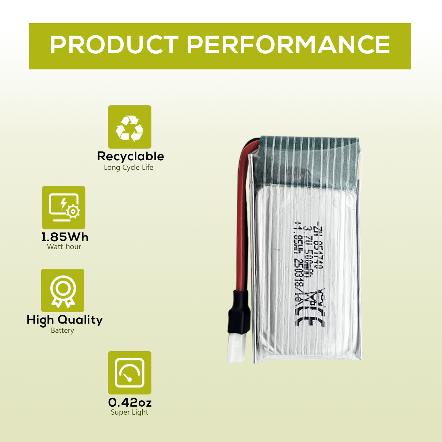 5Pcs 3.7V 500mAh LiPo Batterie - مراجعة Drone Power Bank وسعره