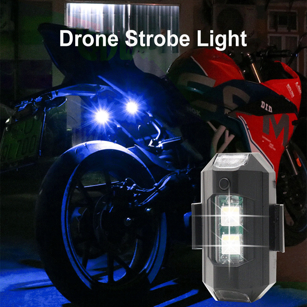 Motorcycle LED RGB Warning Lig - مراجعة Drone Strobe Light وسعره